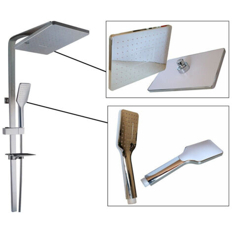 TRADE SHOP - Asta Saliscendi Cromata Colonna Doccia Soffione Fisso Doccetta Saliscendi 69127 -        2