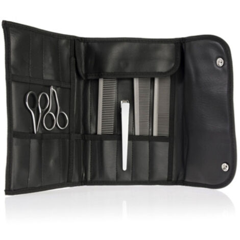TRADE SHOP - Astuccio Porta Attrezzi 18 Tasche Eco Pelle Clip Roll On Estetista Parrucchiere -