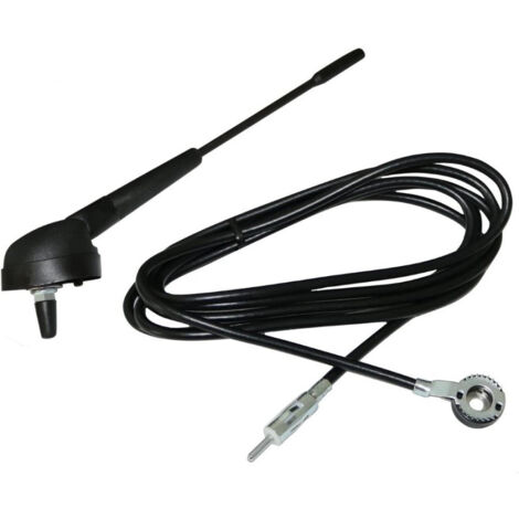 Trade Shop - Attenna For Autoradio 19 Cm For Automative With Acvo Da 2.3 Mt Spina Din Plug -