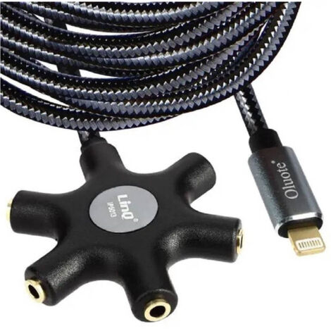 Trade Shop - Audio Da Lightning A 5x Jack Femmina Adattatore 5 In 1 Da 10 Metri Ip50100 -