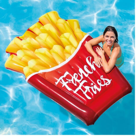 Trade Shop - Aufblasbare Inselmatratze mit PVC-Chip-Print für Meer und Pool, 175 x 132 cm -