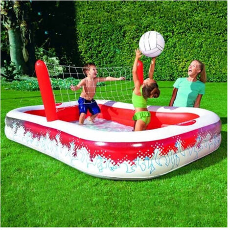 Trade Shop - Aufblasbarer Pool mit Volleyballnetz und Ball 254 x 168 x 97 cm -