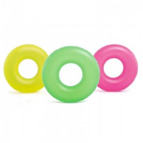 Trade Shop - Aufblasbarer Rettungsring Neon 91 cm Meer Spiele Strand Pool Schwimmen Sommer 59262 -