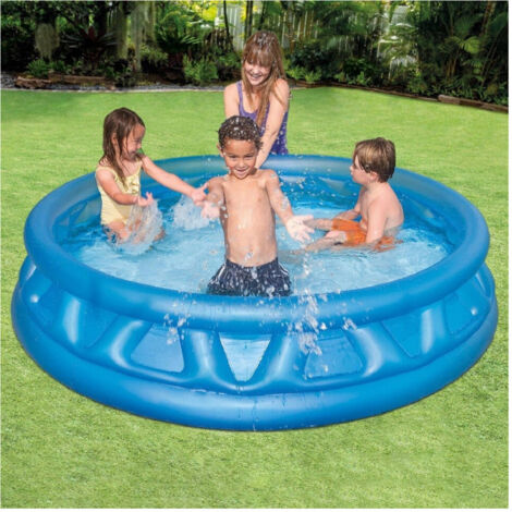 Trade Shop - Aufblasbares Schwimmbecken Dreiecke weich blau 188 x 46 cm 790 l Kinder Sommer 58431 -