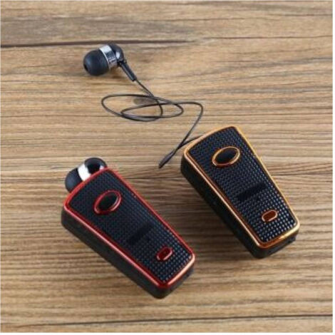 Trade Shop - Auricolare Bluetooth Clip-on Akz-q3 Cavo Retrattile Cuffia Smartphone -