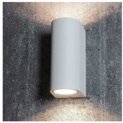 Trade Shop - AUSSENWANDLEUCHTE ZYLINDER UP&DOWN GARTENWANDLAMPE 2XGU10 IP65 ES14 -      Weiß