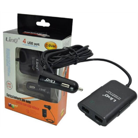 Trade Shop - AUTO LADEGERÄT 4 PORT USB VERLÄNGERUNGSKABEL 36W SCHNELLLADUNG 8.4A C-9V44 -