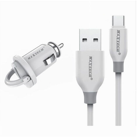 Trade Shop - AUTO-LADEGERÄT-KIT 5V-2.1A TYP-C USB-KABEL 1M LADEN 10W MAXTECH MA-TC02 -
