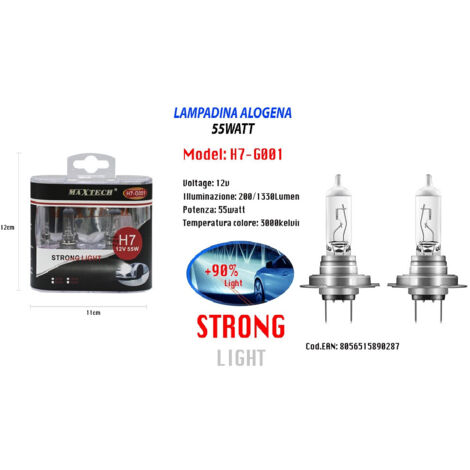 Trade Shop - AUTOLAMPE H7 12V 55 WATT SUPER GLÄNZEND HALOGENLAMPE MAXTECH H7-G001 -