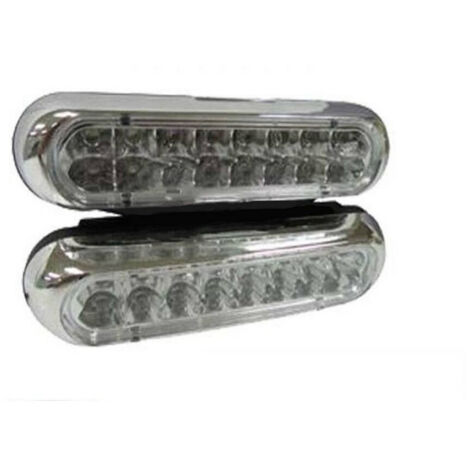 Trade Shop - Autoleuchten, 16 LEDs für Tagfahrlicht, wasserdicht, DC 12 V, Stoßstangenlicht, Blau -