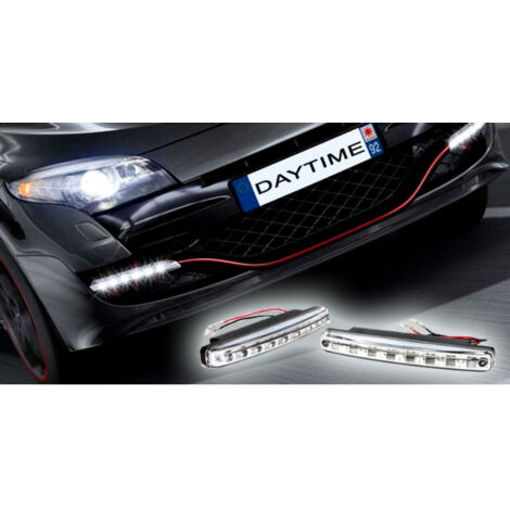 Trade Shop - Autolichter-Paar-Set, 8 LED-Tagfahrlicht, hohe Helligkeit, weißes Licht -