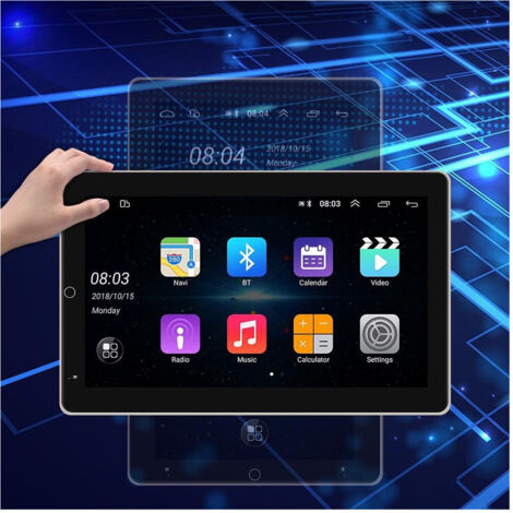 TRADE SHOP - Autoradio Girevole Android 10" Radio Mp5 Player Bluetooth Wifi Gps Mirror Link -