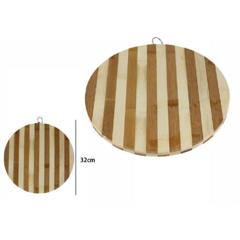 Trade Shop - Baby Schneidebrett 'Holz Bambus natürliche Tischplatte Runde Küche 32 cm 58376 -