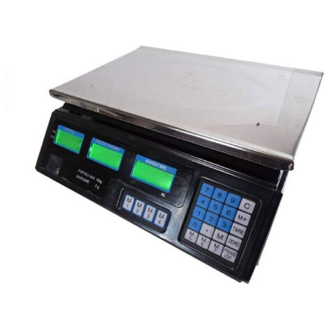 Trade Shop - Balanza Electrónica De Sobremesa Pesa Hasta 40 Kg Pantalla Lcd Retroiluminada -