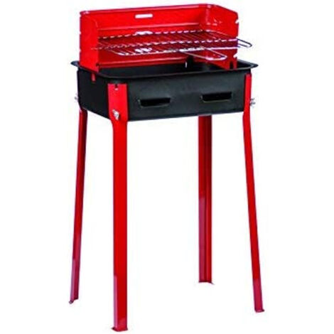 TRADE SHOP - Barbecue A Carbone Carbonella Bbq Grill Metallo Con Paravento Griglia 25x35cm -