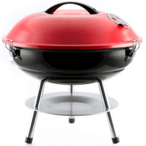 TRADE SHOP - Barbecue A Carbonella Tondo Bbq Griglia Coperchio Da Tavolo Grill Griglia Brace -
