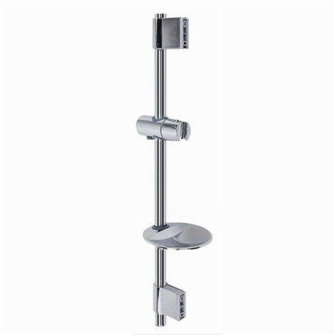 Trade Shop - Barra Deslizante Cromada Para Ducha Con Jabonera Baño Moderno 60cm 79361 -