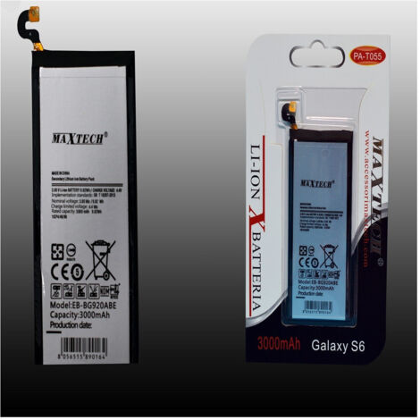 Trade Shop - Batteria Para Samsung Galaxy S6 Maxtech 3000 Mah Pa-t055 -