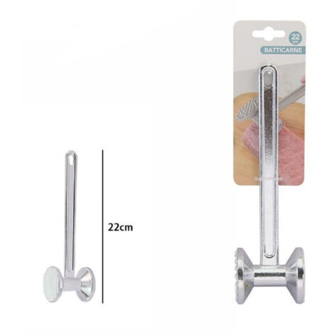 Trade Shop - Batticarne A Martello Batti Carne Bistecca Rotondo A Doppia Testa Da 22 Cm 74186 -