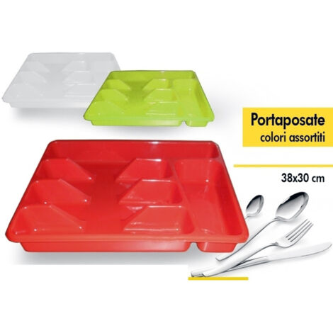 Trade Shop - Besteckhalter aus Kunststoff, 5 Plätze, Gabeln, Löffel, Teelöffel, Küchenmesser -
