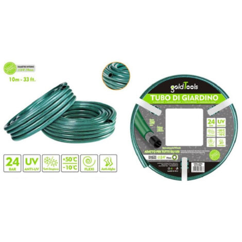 Trade Shop - BEWÄSSERUNGSSCHLAUCH GARTEN PFLANZEN WASCHMASCHINE PUMPE 10 M 33FT. Ø3/4-19MM 57506 -
