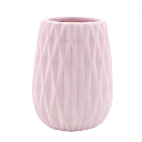 TRADE SHOP - Bicchiere Porta Spazzolini Colore Rosa Lavorato Accessori Arredo Da Bagno 79947 -