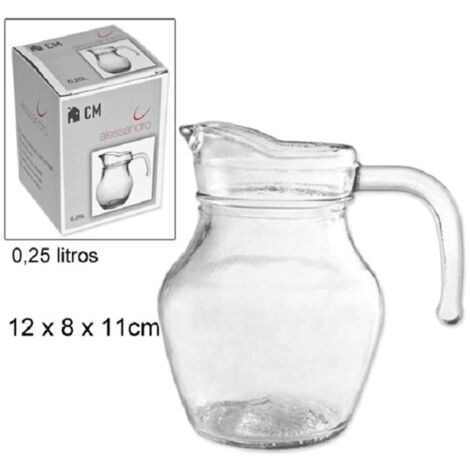 Trade Shop - BIERKRUG 0,25L TRANSPARENTES GLAS KARAFFE GRIFF WASSER WEIN SÄFTE GETRÄNKE -