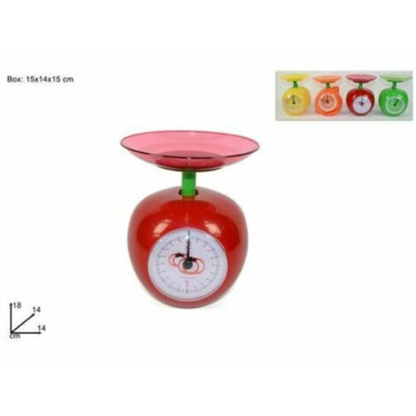 Trade Shop - Bilancia Da Cucina Con Vaschetta Analogica Fino A 2 Kg Colorata Pesa Alimenti -
