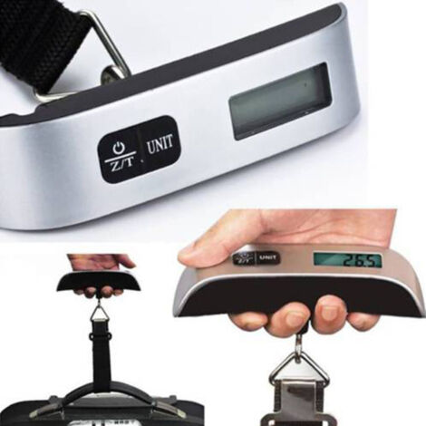 TRADE SHOP - Bilancia Digitale Con Fascia Pesa Bagagli A Mano Valigie Portatile Da Viaggio -