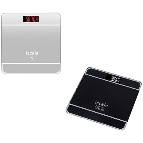 TRADE SHOP - Bilancia Pesapersone Quadrata Vetro Bagno Schermo Lcd Elettronica Digitale Max 180kg -
