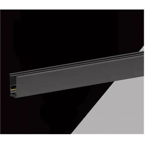 TRADE SHOP - Binario Magnetico Nero 2mt 48v Da Incasso Per Faretti Led Con Copertura Tk670-2m -