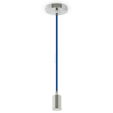 Trade Shop - Blaue Chrom-Deckenleuchte aus Stahl, Pendelleuchte, modernes Design -