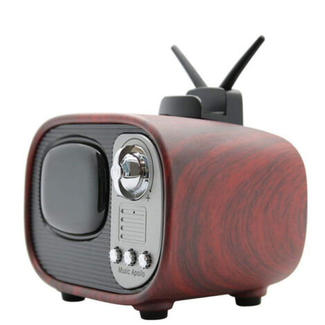 Trade Shop - BLUETOOTH B3 LAUTSPRECHER LAUTSPRECHER RETRO VINTAGE FERNSEHER STIL SMARTPHONE SD USB AUX -
