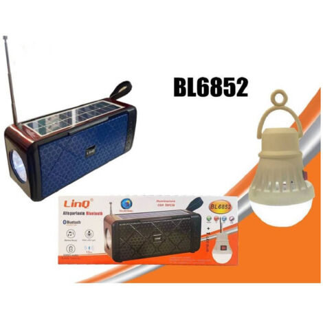 Trade Shop - BLUETOOTH PANNELLO SOLARE TORCIA + LAMPADINA LED BL6852 -