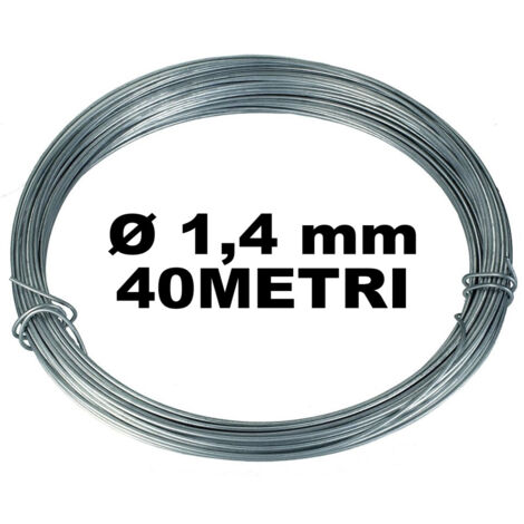 Trade Shop - Bobina De Alambre Cromado Hilado De 1,4 Mm De Diámetro Para 40 Metros -
