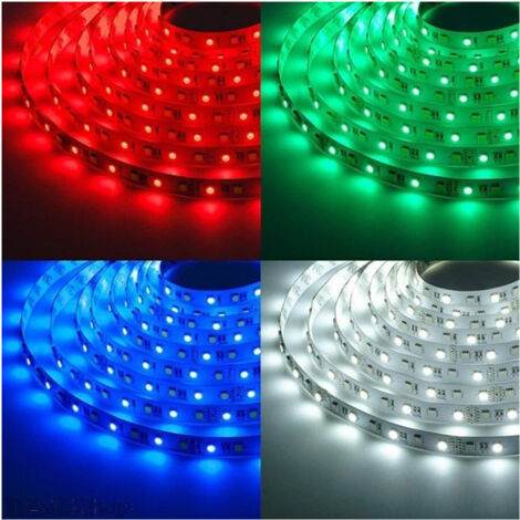 Trade Shop - Bobina Striscia Strip Led 5050 Flessibile 5m 300 Led Adesiva Luce Interno Ip 20 -