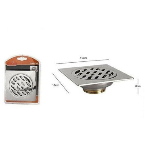 Trade Shop - BODENDUSCHABLAUF MIT SIPHON AUS MESSING 10 X 10 CM BADEZIMMER-STÖPSEL -