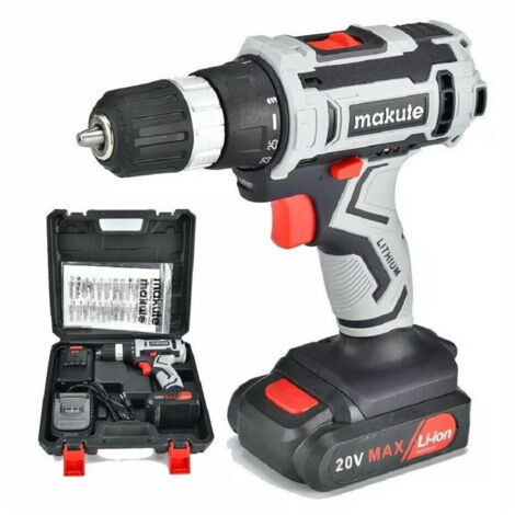 Trade Shop - Bohrschrauber mit Doppel-Lithium-Akku 20 V, Drehmoment 30 NM + Koffer CD027 -
