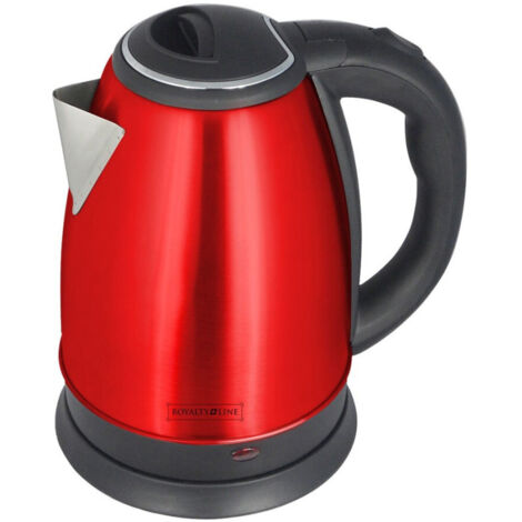 TRADE SHOP - Bollitore Elettrico In Acciaio Inox 1,8lt 2200w Acqua Calda Bollilatte Rosso -