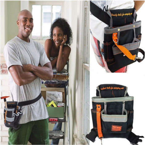 Trade Shop - Bolsa Cinturón Bolsa Para Herramientas De Trabajo Electricista Albañil -