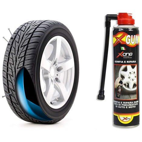 Trade Shop - Bomboletta Spray Ripara Pneumatico Per Auto Moto Sigilla Fori Penumatici 300 Ml -