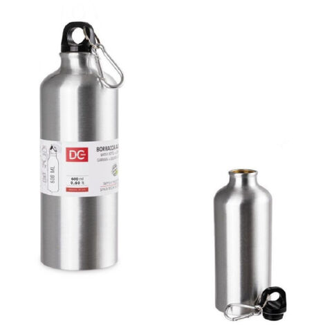 Trade Shop - Botella De Botella De Aluminio Con Capacidad De Mosquetón 600ml 7.3x21cm 0224858 -