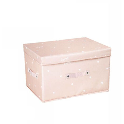 Trade Shop - Box Scatola Salvaspazio Armadio Contenitore Porta Oggetti Organizer 35x30x20 Cm -      Rosa
