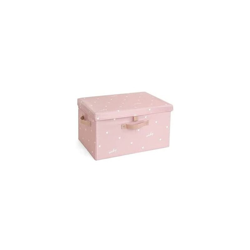 Image of Trade Shop - Box Scatola Salvaspazio Armadio Contenitore Porta Oggetti Organizer 40x30x25 Cm Rosa - Rosa