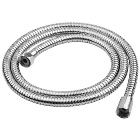 Trade Shop - BRAUSEKOPF FLEXIBLER SCHLAUCH 200 CM CHROM BAD DUSCHSCHLAUCH -