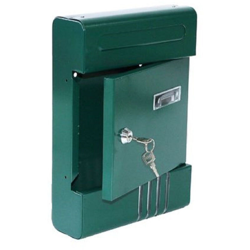 Trade Shop - metallbriefkasten mit briefkastenschlüssel H2803 grün 56851 -