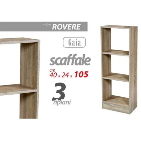 Trade Shop - BÜCHERREGAL 3 FACHBÖDEN 105X40X24 CM MODERN EICHE 769672 -