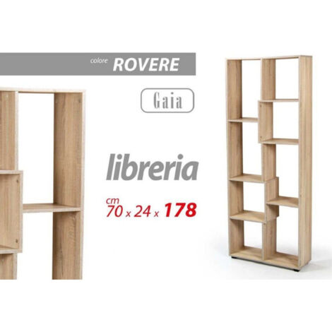 Trade Shop - BÜCHERREGAL H178X70X24 CM REGALE HOLZ EICHE MODERNES REGAL GAIA 770722 -