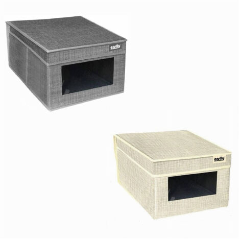 Trade Shop - Büro-Dokumentenbox, Organizer-Box, All-in-One, 25 x 35 x 16 cm, Grau, 69690 -