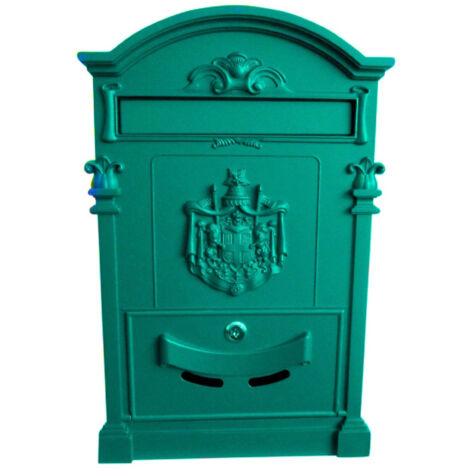 Trade Shop - Buzón Antiguo De Estilo Clásico En Aluminio Pintado -      Azul